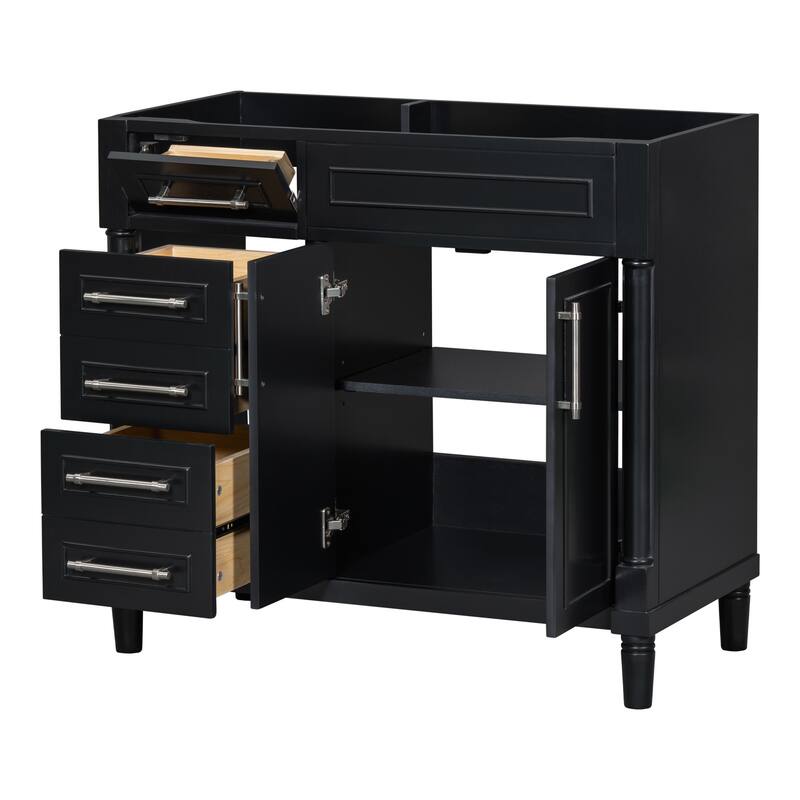 36" Freestanding Bathroom Vanity with Drawers Without Sink