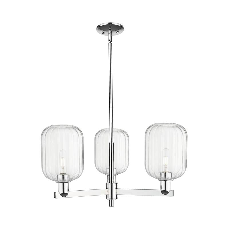 Innovations Lighting Downtown Urban - Preston - 3 Light 18" Jar Shade Stem Hung Chandelier