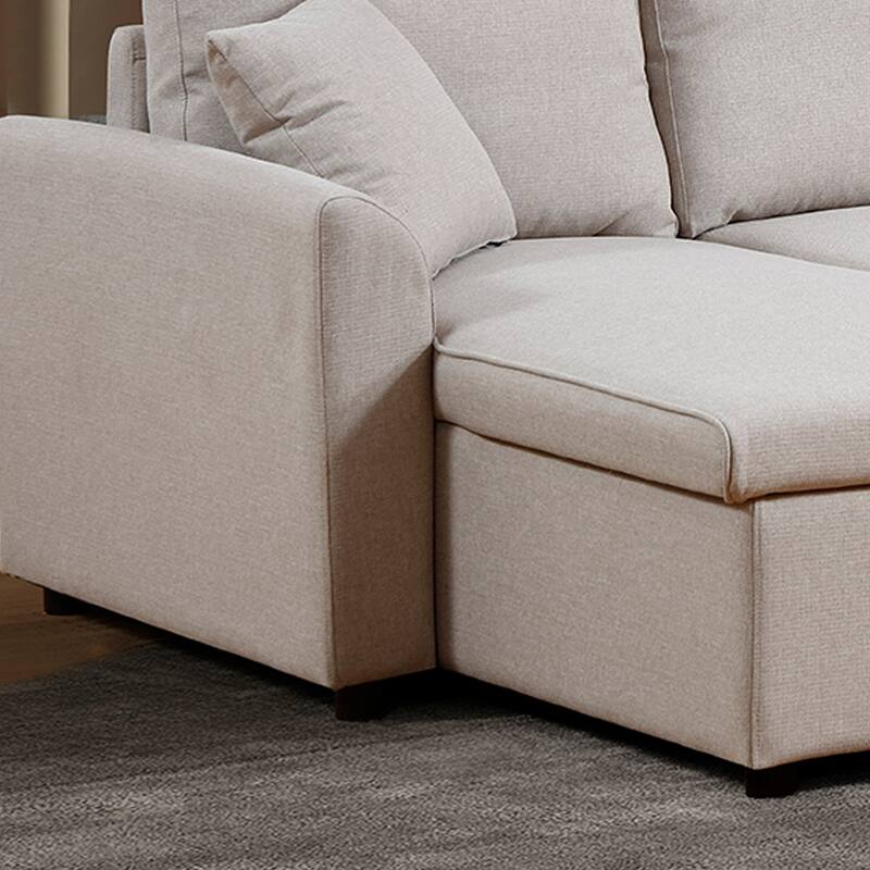 Fashionable U-Shape Pull-out Sleeper Sectional Sofa