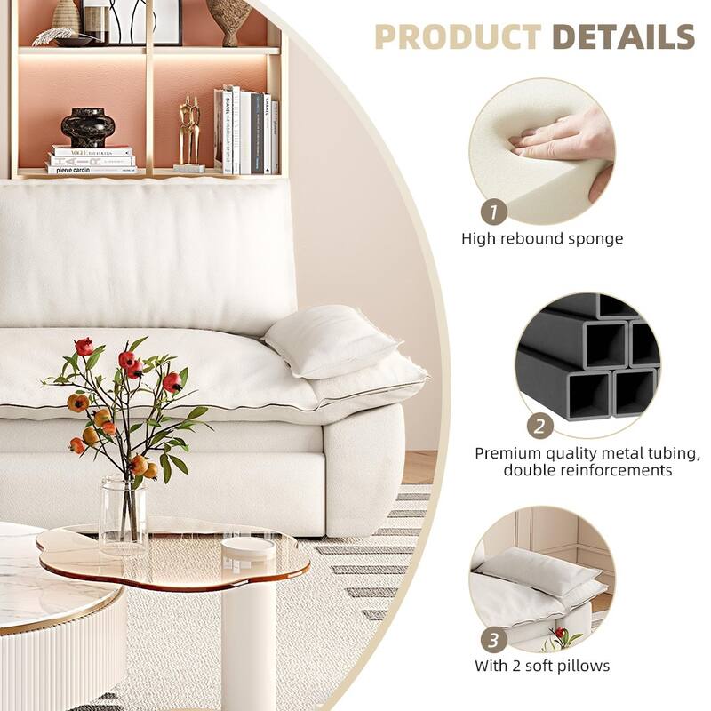 Homy Casa 72'' Queen Pull Out Sofa Bed, 3-in-1 Corduroy Sleeper Couch