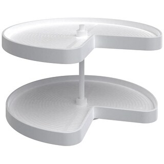 Rev-A-Shelf Lazy Daisy Polymer 28 Inch Pie Cut 2 Shelf Lazy Susan Set