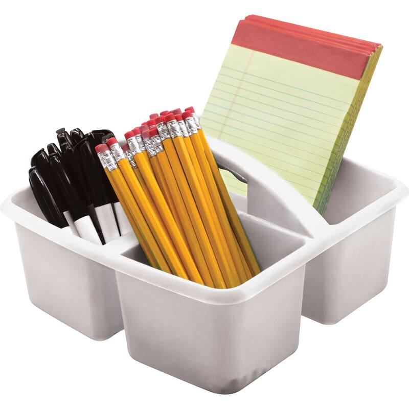 Teacher Created Resources White Plastic Storage Caddy, Pack of 6
