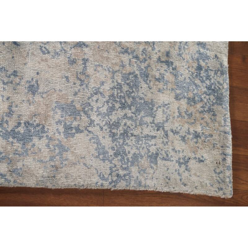 All-Over Abstract Indian Area Rug Hand-Knotted Wool Carpet - 6'6" x 9'10"