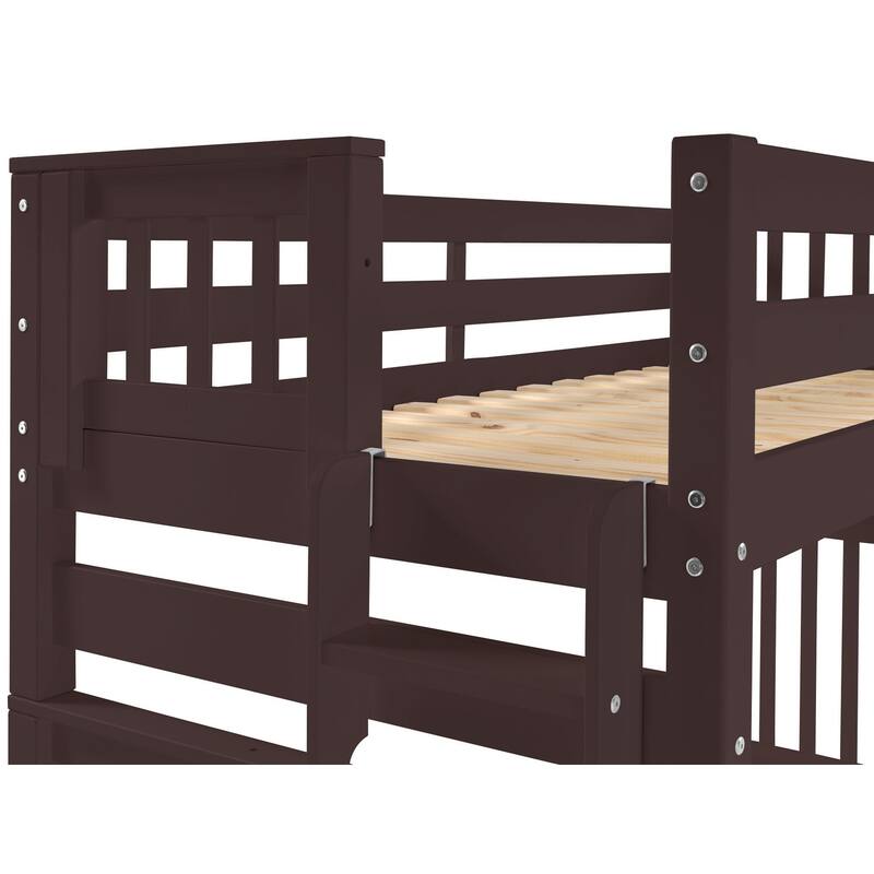 Taylor & Olive Trillium Twin over Full Bunk Bed with End Ladder