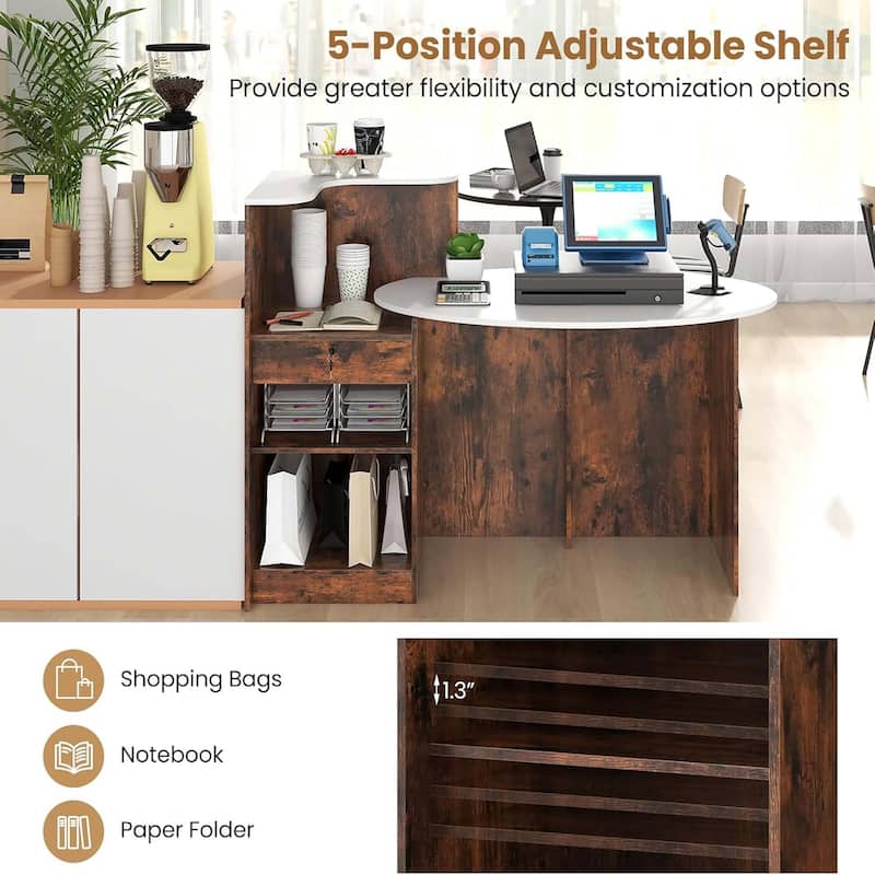 L Shaped Retail Counter Reception Desk Front Counter Desk