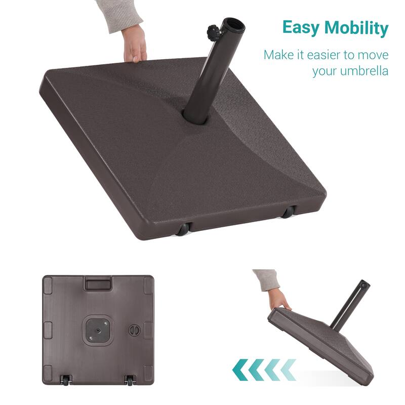 BONOSUKI 57-90lb Patio HDPE Plastic Free Standing Umbrella Base,Black