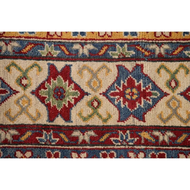 Kazak Area Rug Hand-Knotted Wool Carpet - 6'9" x 9'8"