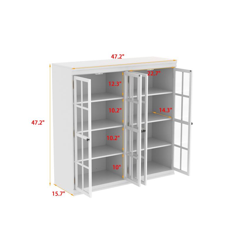 White Storage and Display Cabinet: Glass - door Showcase, Ample Storage & Thoughtful Details