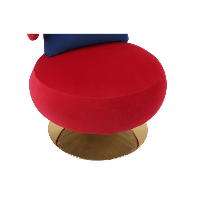 Fabric Swivel Round Barrel Chair