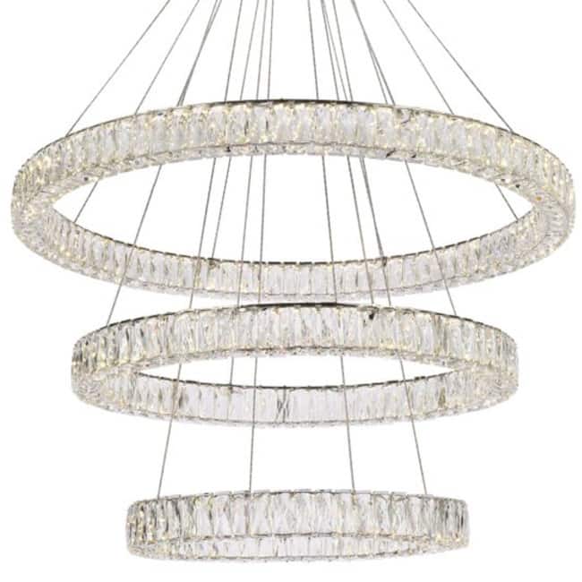 Elegant Lighting 3503G41L Monroe 41" Wide LED Crystal Ring Chandelier - Chrome