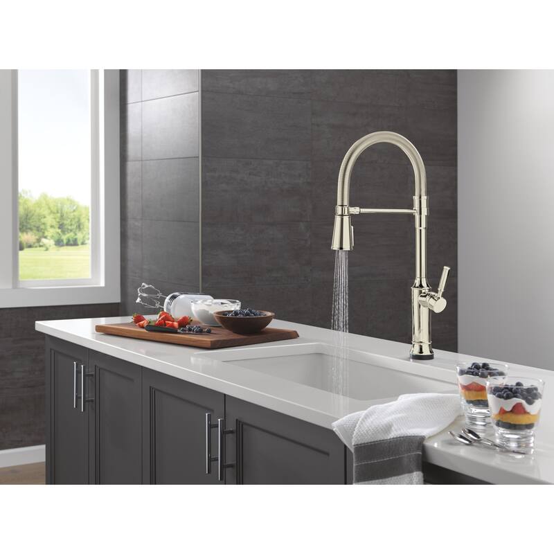 Delta 9684TL-DST Renaldi 1.8 GPM Single Hole Pre-Rinse Kitchen Faucet
