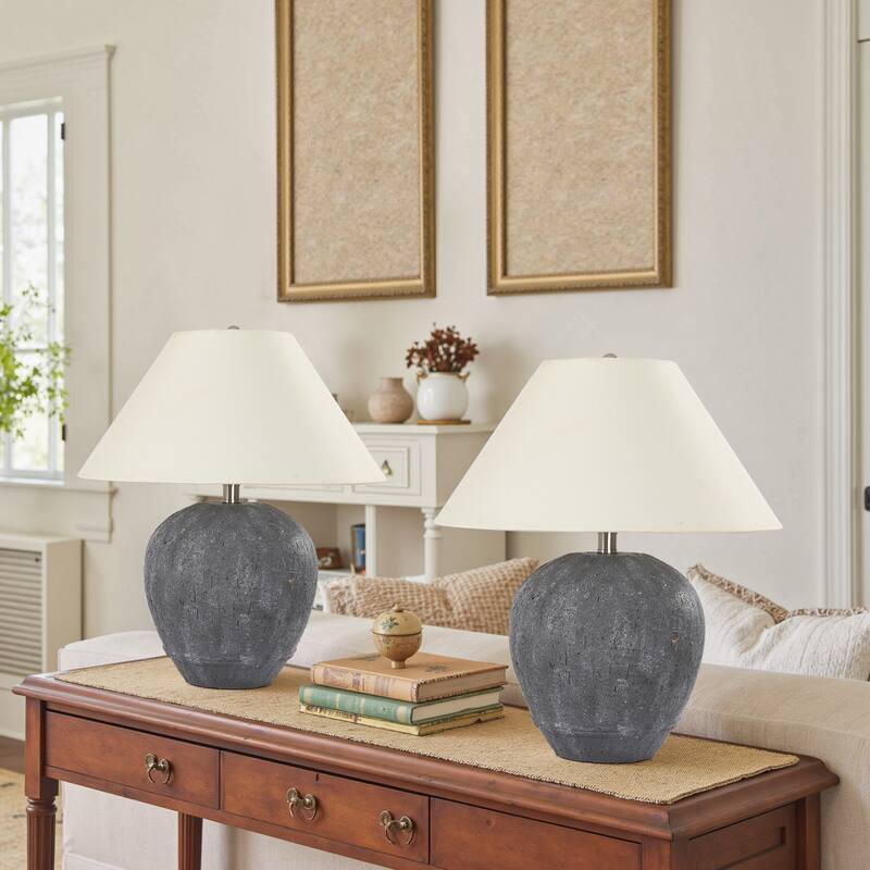 Ceramic Table Lamp with Linen Shade