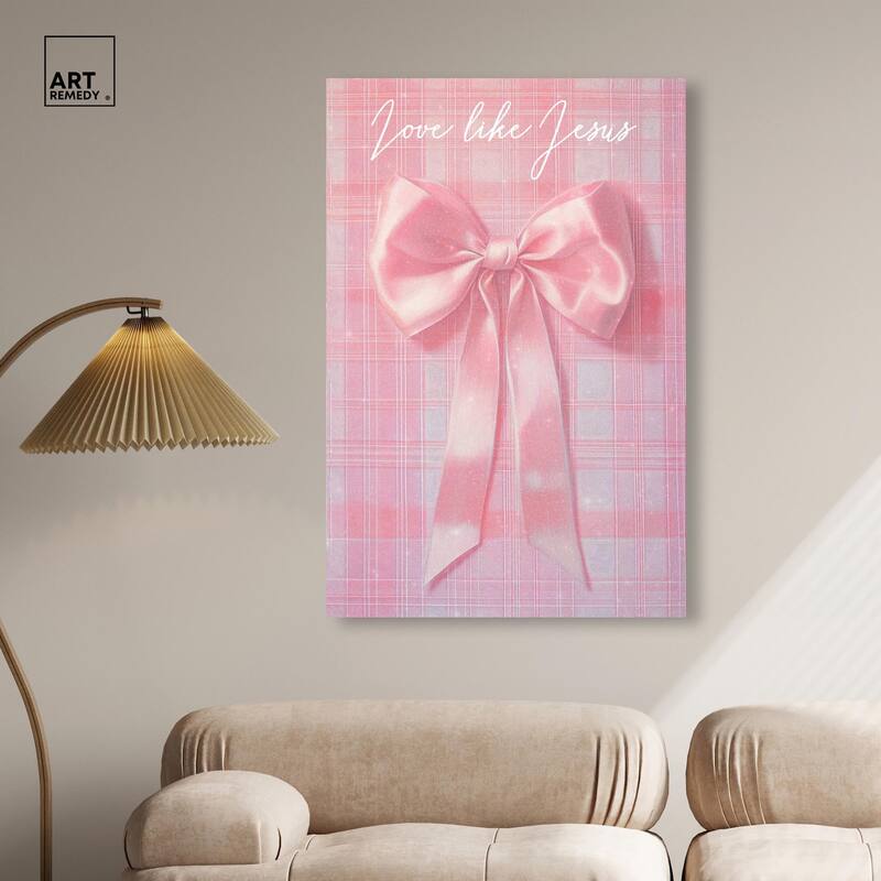Love Like Jesus Bow Canvas by Art Remedy, Gallery Wrapped