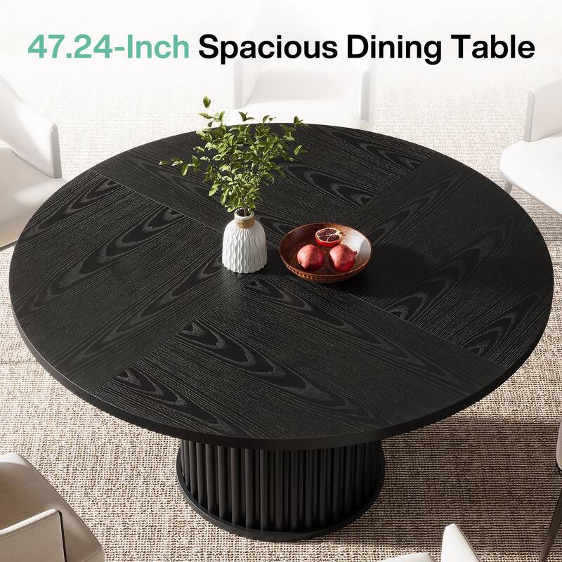 47 Inch Round Dining Table for 4-6 People - 47.24" W x 47.24" D x 29.92" H
