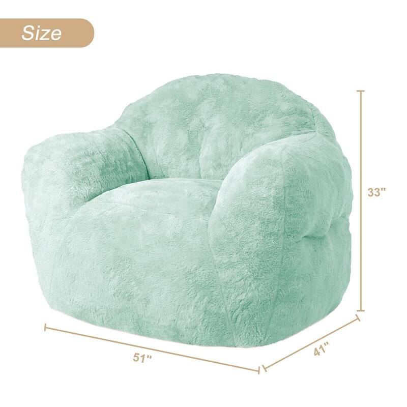 39/51" High-Density Foam Bean Bag Sofa Chair with Armrests