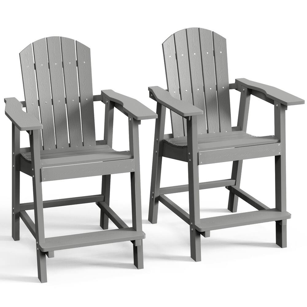 Moasis Tall Adirondack Chair Set of 2 Outdoor Patio Adirondack Barstools