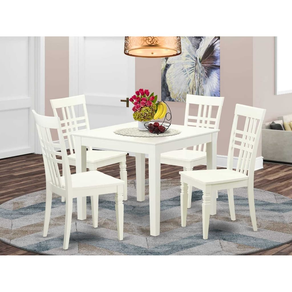 Southwestern Dining Set - 5 Piece Table & Chairs - 36" Square Table - Floral Design Chairs - Kitchen Dining Room Set