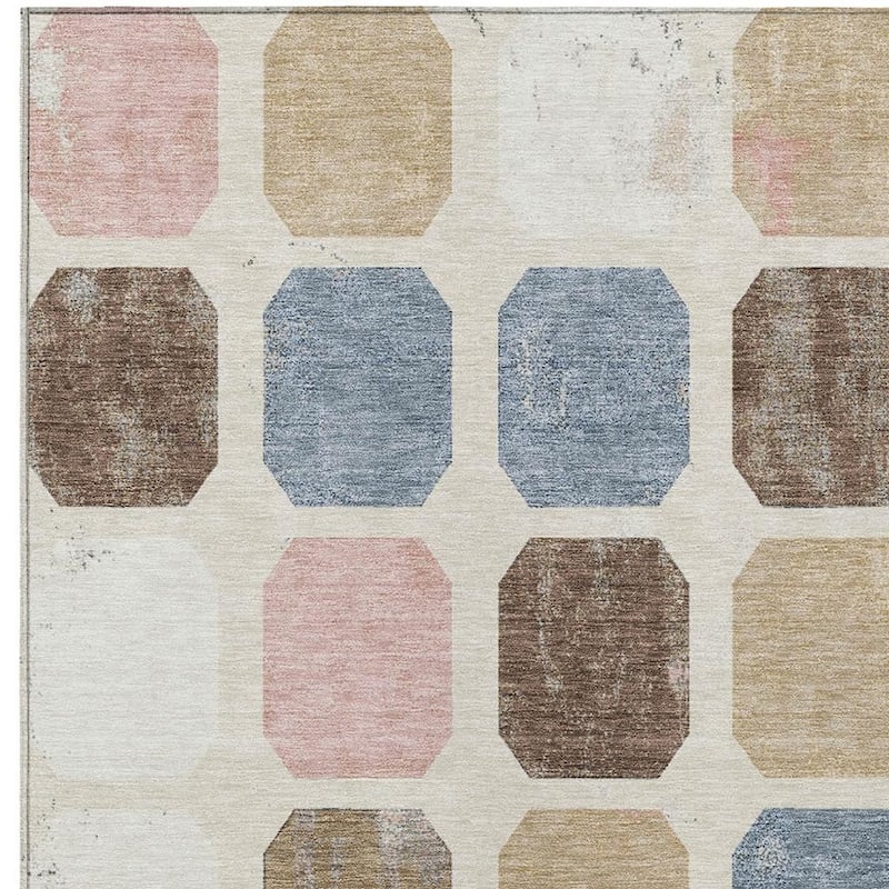 HomeRoots Geometric Transitional Rectangle Outdoor Rug