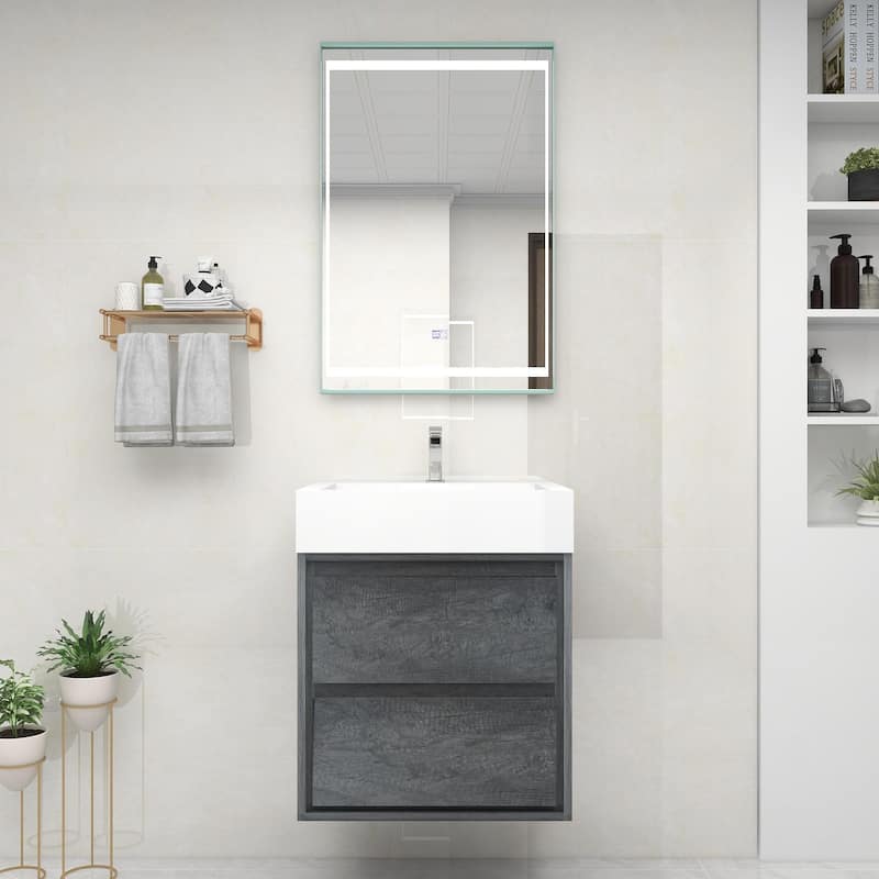 Victoria 24" Wall Mounted Modern Vanity with Acrylic Sink