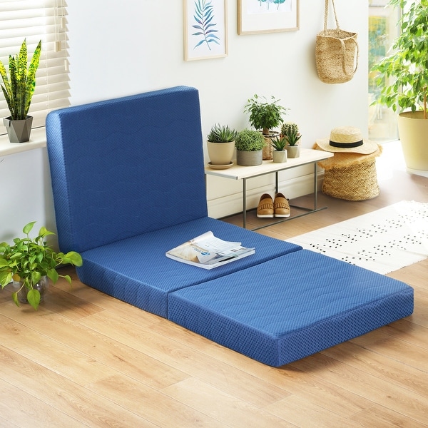 Tri fold cot shop mattress