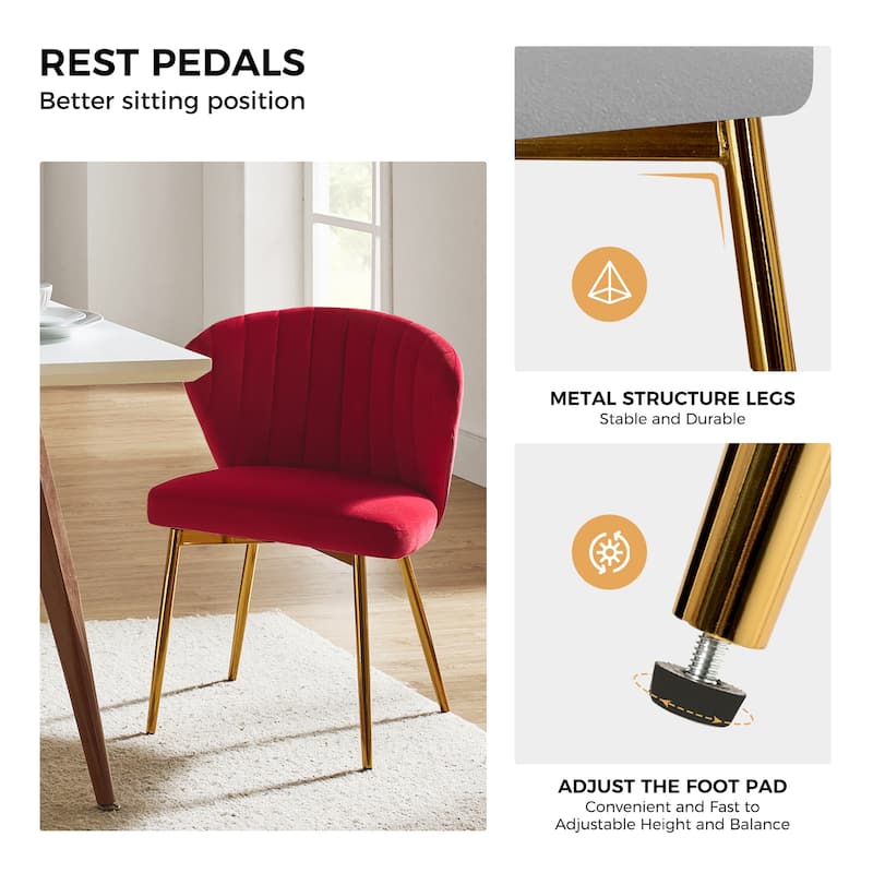 Luna Modern Glam Upholstered Tufted Back Side Accent Dining Chair with Small Base by HULALA HOME