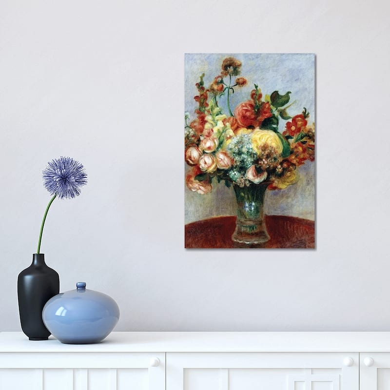 iCanvas "Flowers in a Vase" by Pierre-Auguste Renoir Canvas Print - 18x12x1.5