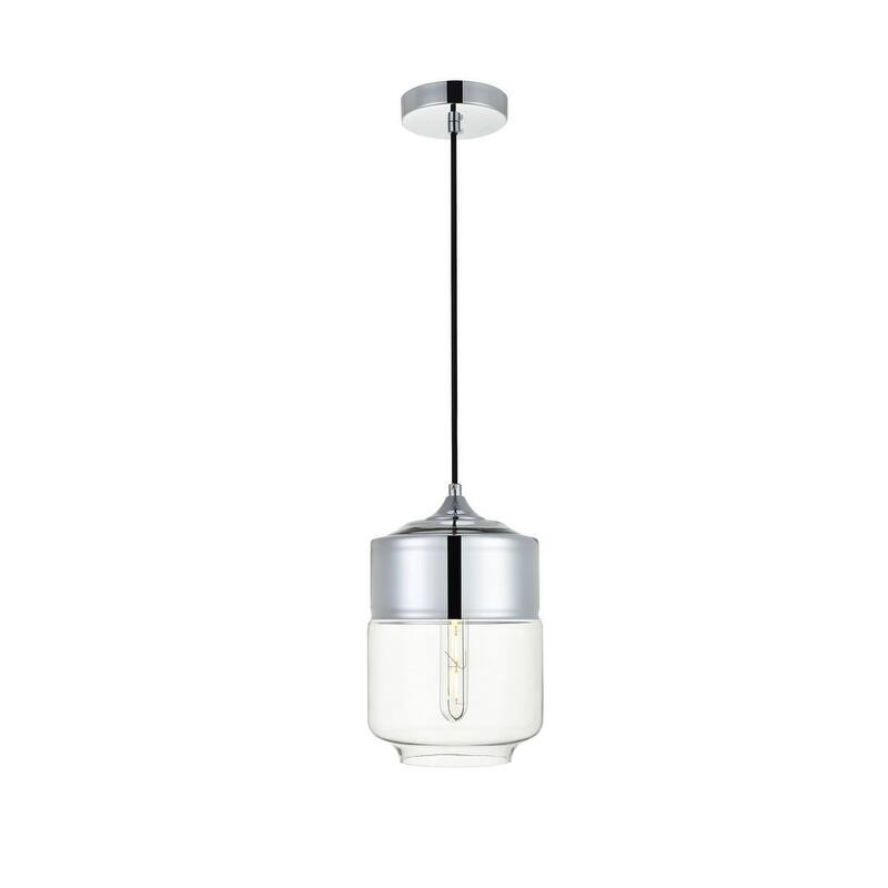 1-Light Pendant with 7 inch Clear Glass - Chrome