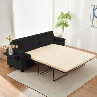 Mixoy Convertible 2-in-1 Pull Out Sleeper Sofa Bed Loveseat with 2 Wing ...