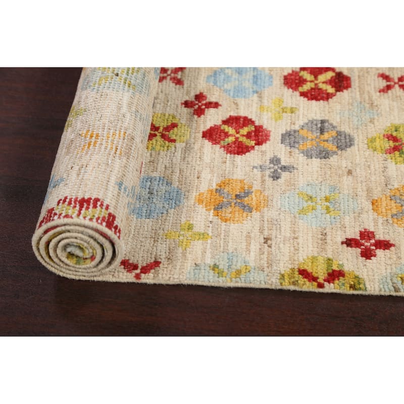 Vegetable Dye Gabbeh Kashkoli Wool Area Rug Hand-knotted Foyer Carpet - 3'2" x 4'10"