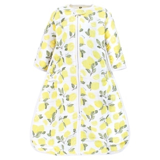 Hudson Baby Infant Girl Long Sleeve Muslin Sleeping Bag, Wearable Blanket, Sleep Sack, Lemons, 12-18 Months