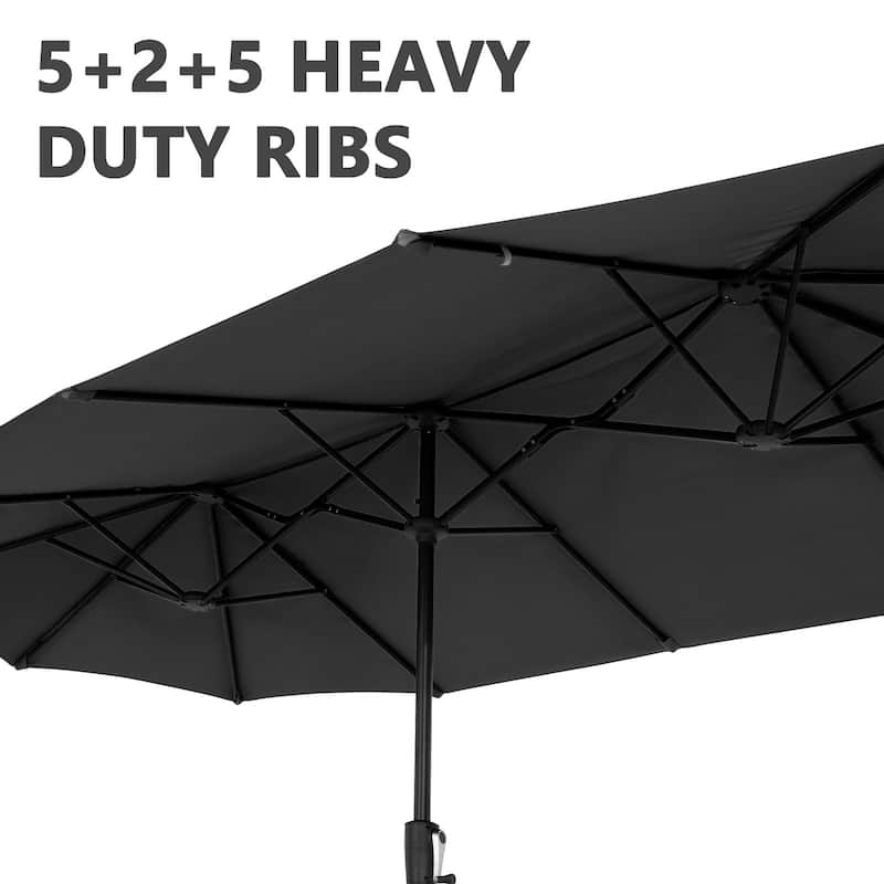 Ainfox 13Ft Large Outdoor Patio Umbrella with Crank With Base