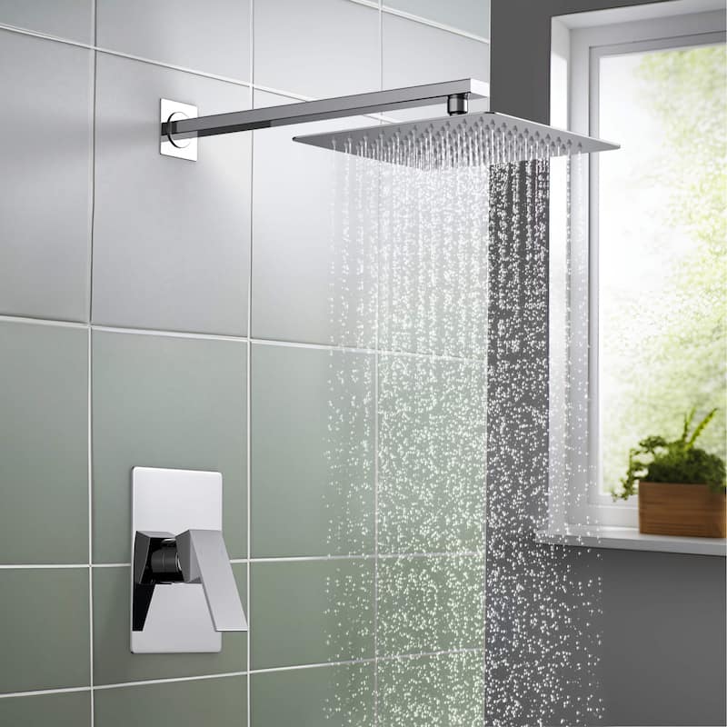 Cube Pressure Balanced Single Function Shower System with Rough In Valve