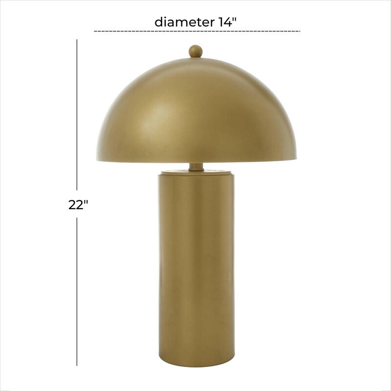 Metal Room Accent Lamp with Dome Shade - Gold & Black - Roche River Decor