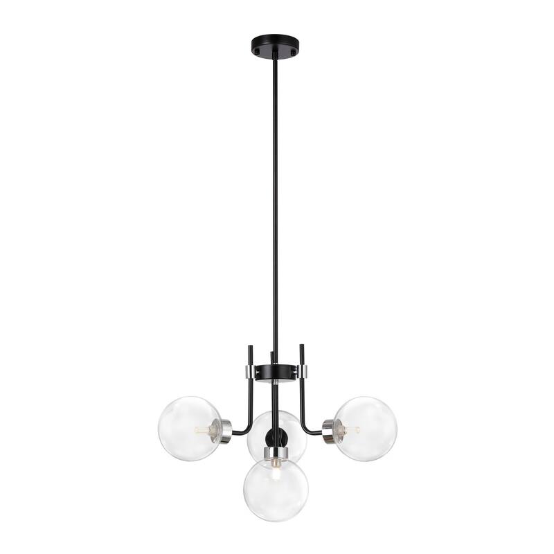 Bistro Ceiling Light Chandelier Nordic Matte Black and Gold Polish 4-Light