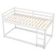 preview thumbnail 17 of 22, Twin over Twin Low Bunk Bed with Ladder, Solid Wood, Guardrails, Grey