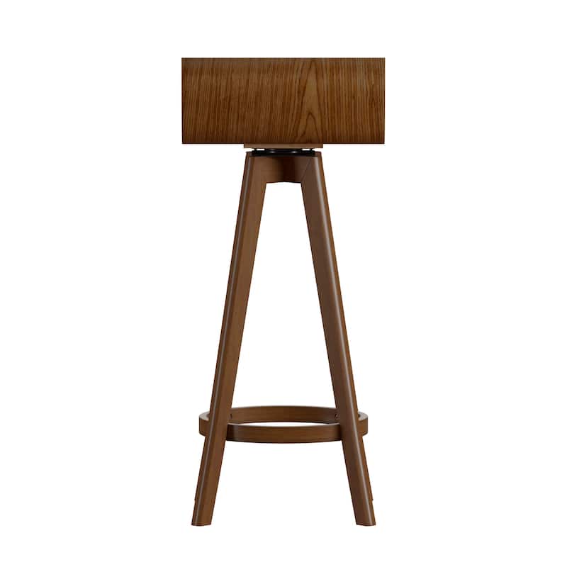 Ellery Mid-Century Modern Swivel Wood Stool (Set of 2) iNSPIRE Q Modern