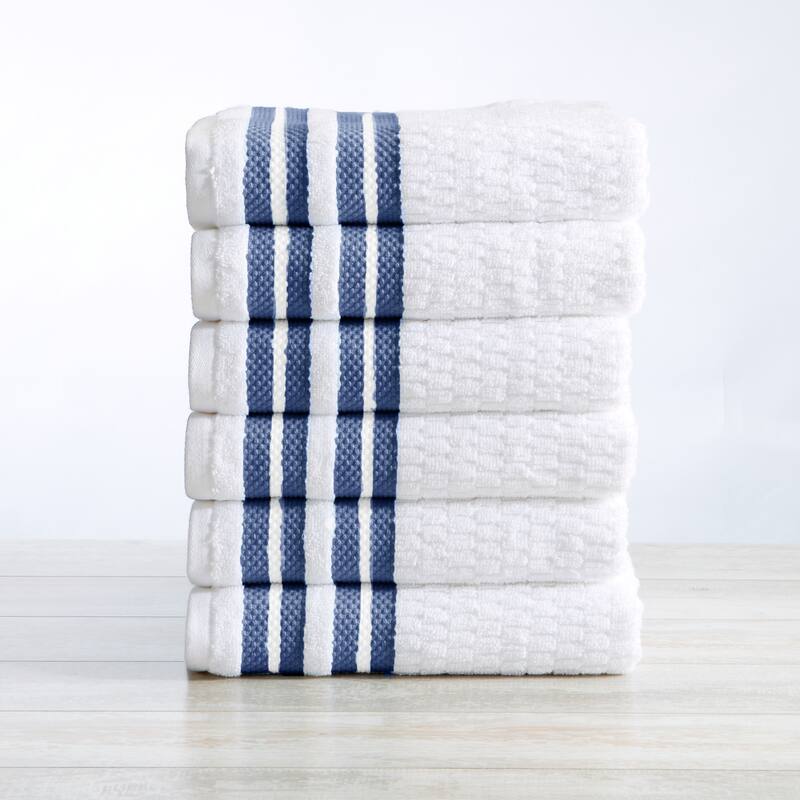 Luxurious Cotton Textured & Detailed Stripes Towel Set