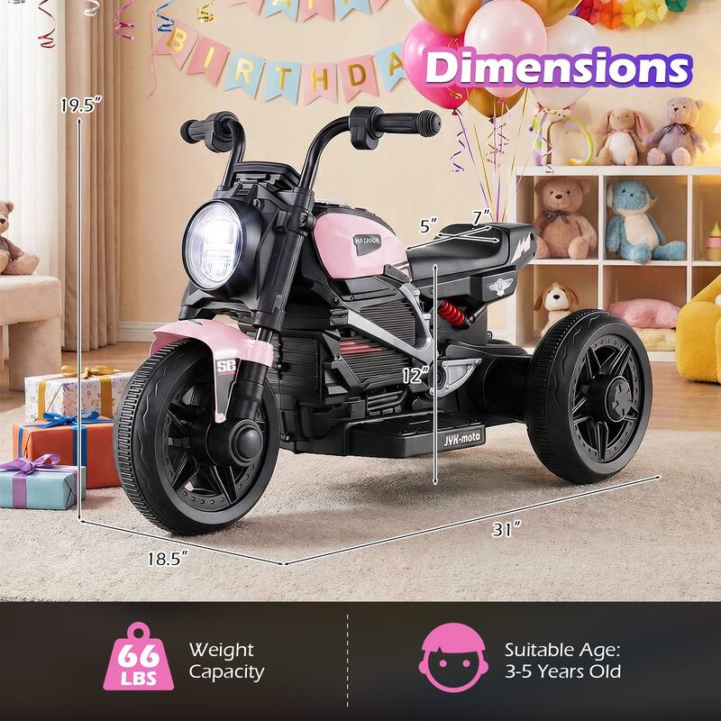 Gymax 6V Kids Motorcycle w/Song Story LED Headlights Accelerator