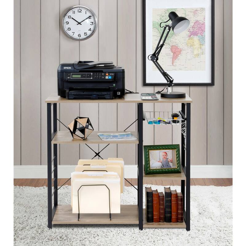 Kitchen Island Cart with Storage - Rolling Kitchen Island with Vegetable Basket