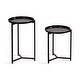 preview thumbnail 16 of 19, Kate and Laurel Aguilar Plant Stand Set - 2 Piece 2 Piece - Black