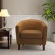 preview thumbnail 79 of 90, Axia Barrel PU Leather Accent Chair with Nailhead Trim Coffee