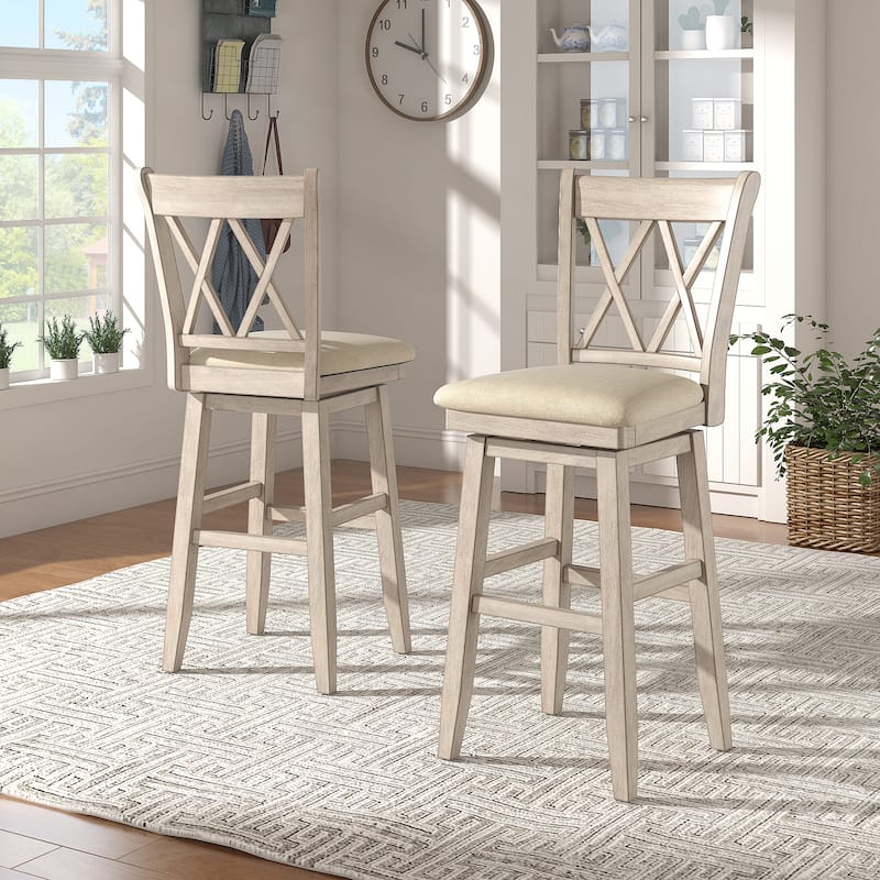 Ronda Double X-Back Wood Swivel Chair