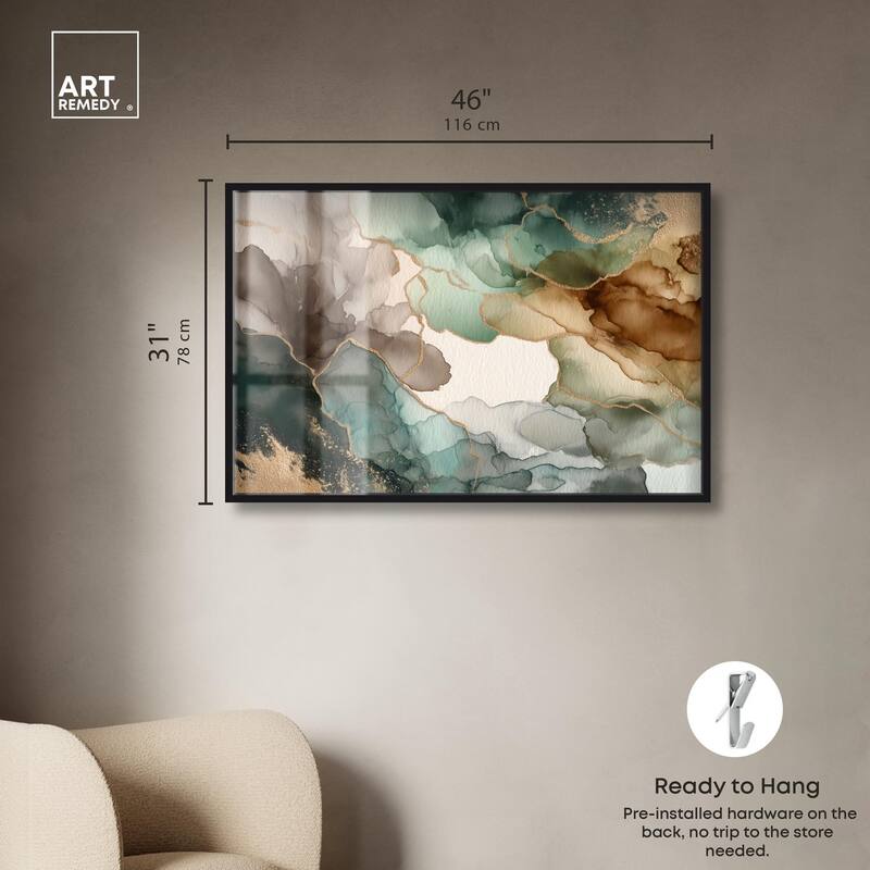 Golden Estuary II Shadowbox by Art Remedy