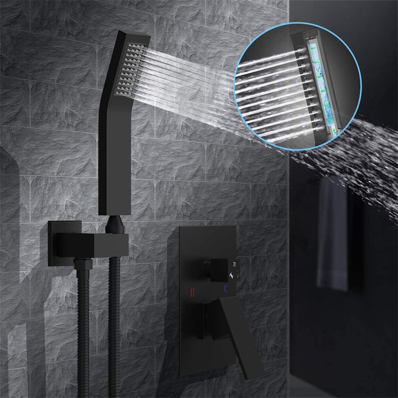 Shower Head 10 inch Bathroom Wall Mounted Shower Faucet Matte Black