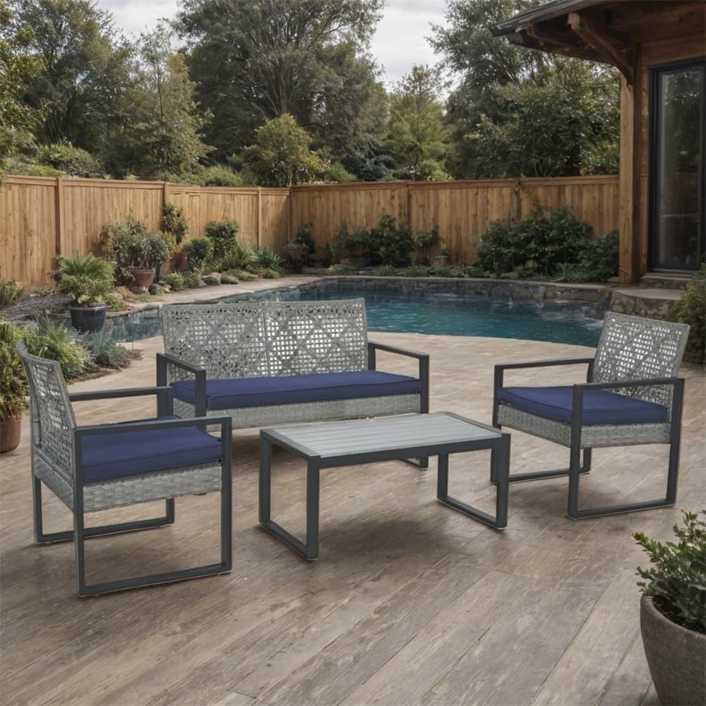 4-Piece Patio Furniture Set Outdoor Balcony Porch Garden Furniture