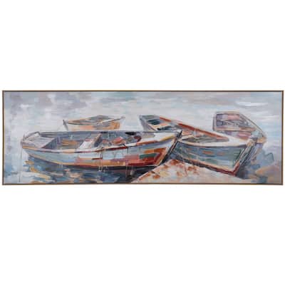 StyleCraft Lazy Summer Days Boat Dock Art Print on Canvas