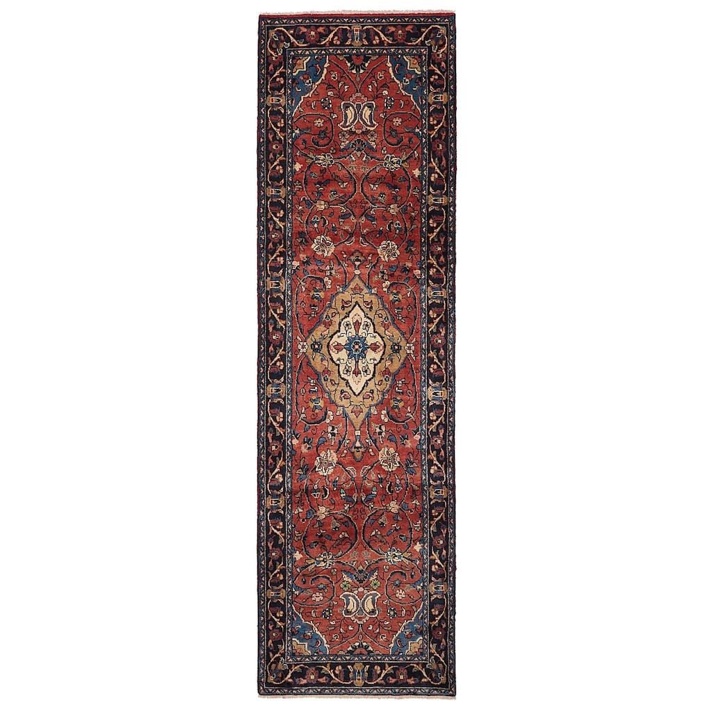 ECARPETGALLERY Hand-knotted Andelz Red Wool Rug - 3'2 x 11'3
