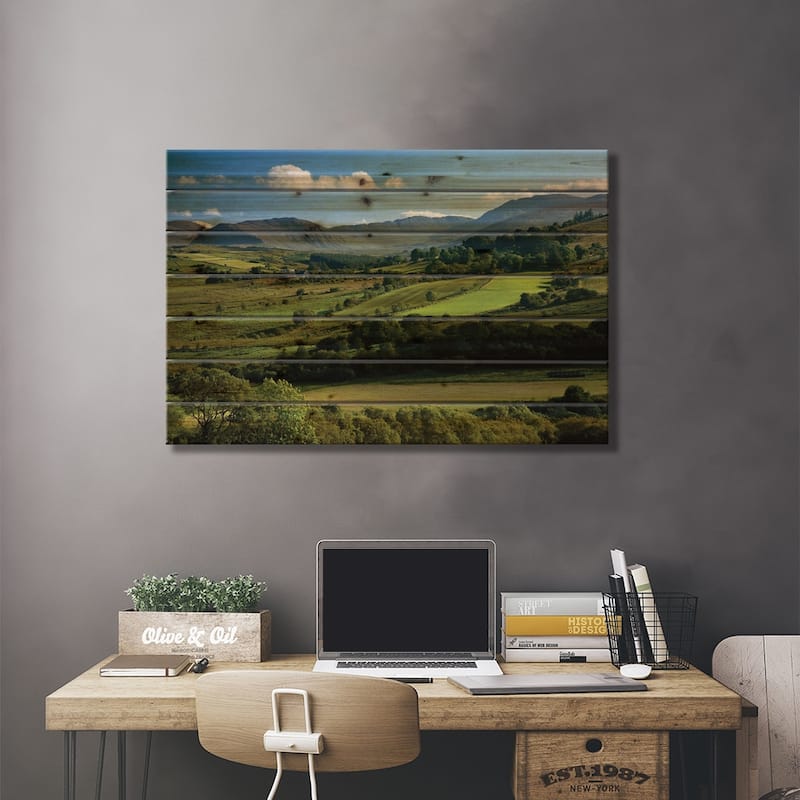 Finn Valley, Co Donegal, Ireland, View Of Verdant Landscape Print On Wood by Irish Image Collection - Multi-Color