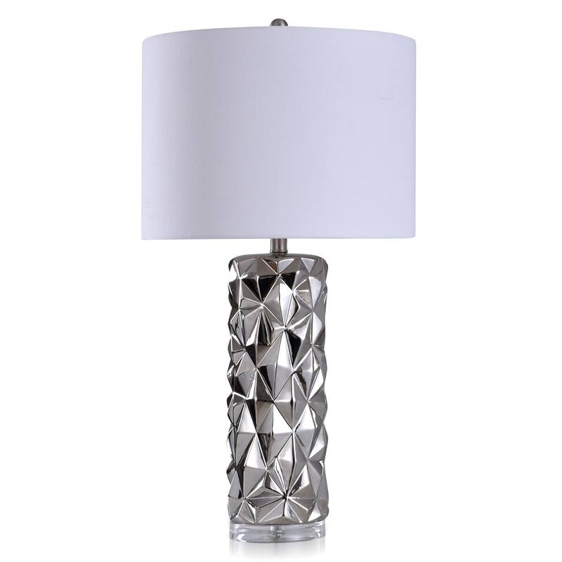 Zara Contemporary Ceramic Body With Clear Acrylic Base Table Lamp