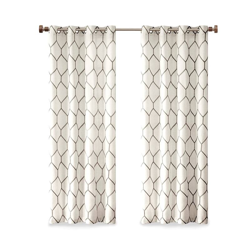 Metallic Geo Embroidered Curtain Panel(Only 1 Pc Panel)